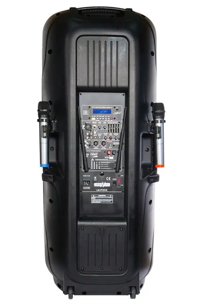 Lastvoice LS-P1515 Mikrofonlu Şarjlı Taşınabilir Portatif Kule Ses Sistemi Seti 2x15 İnç 1700W Yüksek Kalite Lastvoice LS-P1515 Mikrofonlu Şarjlı Taşınabilir Portatif Kule Ses Sistemi Seti 2x15 İnç 1700W Yüksek Kalite