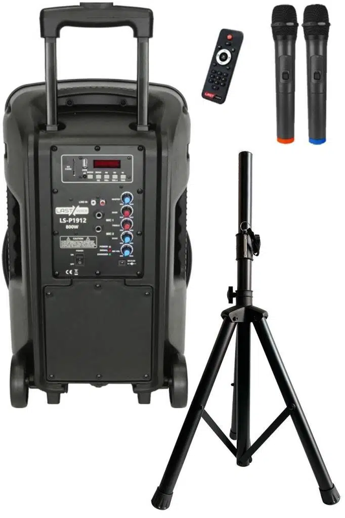 Lastvoice LS-P1912EE-ST Portatif Taşınabilir Mikrofonlu Stantlı Seyyar Ses Sistemi 12 İNÇ 800 WATT Lastvoice LS-P1912EE-ST Portatif Taşınabilir Mikrofonlu Stantlı Seyyar Ses Sistemi 12 İNÇ 800 WATT
