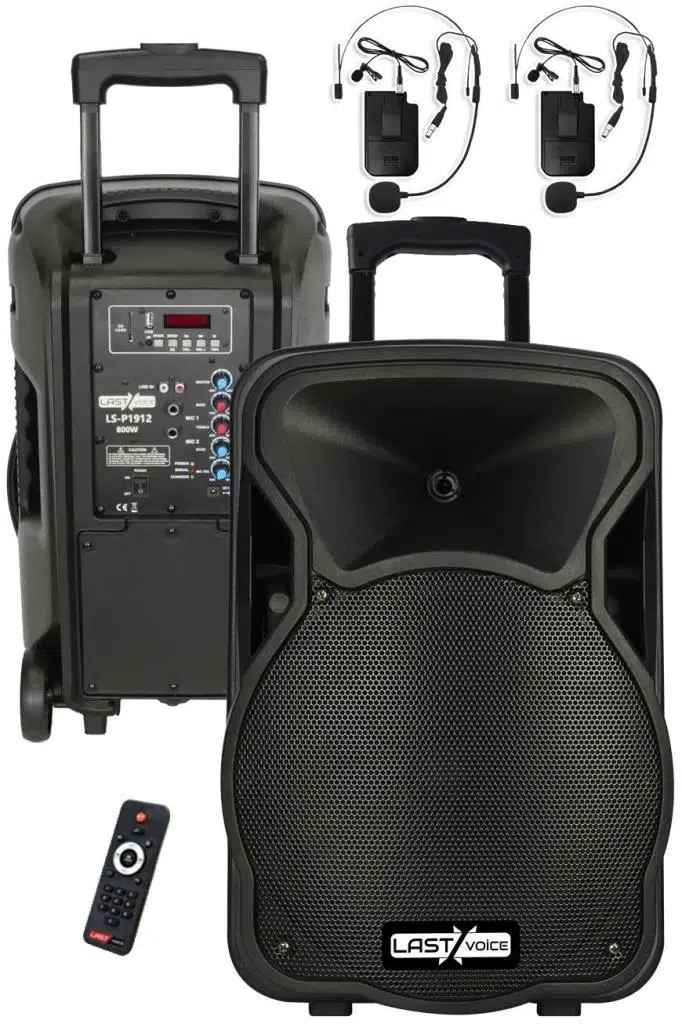 Lastvoice LS-P1912HH Portatif Taşınabilir 2'li Headset Mikrofonlu Seyyar Ses Sistemi 12 İNÇ 800 WATT