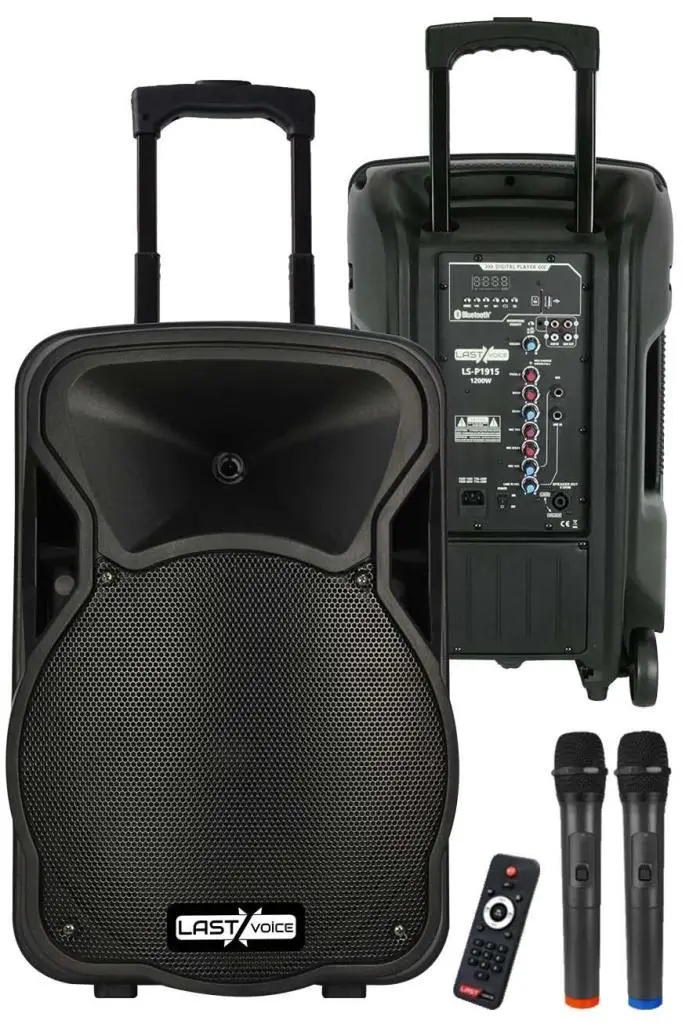Lastvoice LS-P1915EE Portatif Taşınabilir Mikrofonlu Seyyar Ses Sistemi 15 İNÇ 1200 WATT