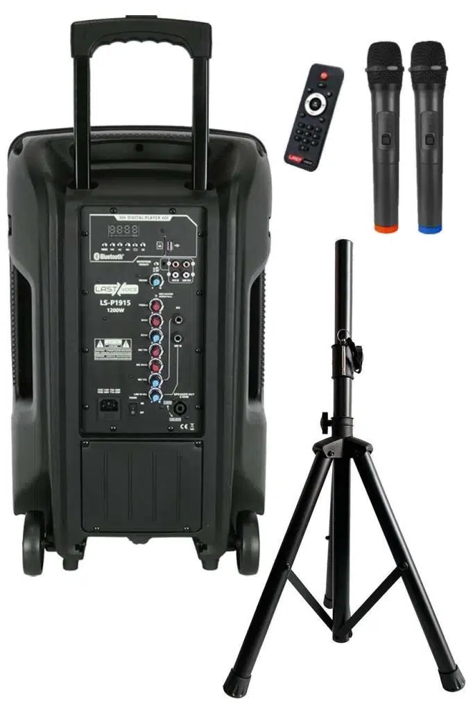 Lastvoice LS-P1915EE-ST Portatif Taşınabilir Mikrofonlu Stantlı Seyyar Ses Sistemi 15 İNÇ 1200 WATT