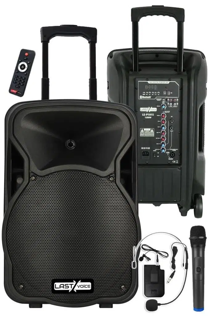 Lastvoice LS-P1915EH Portatif Taşınabilir Headset Mikrofonlu Seyyar Ses Sistemi 15 İNÇ 1200 WATT