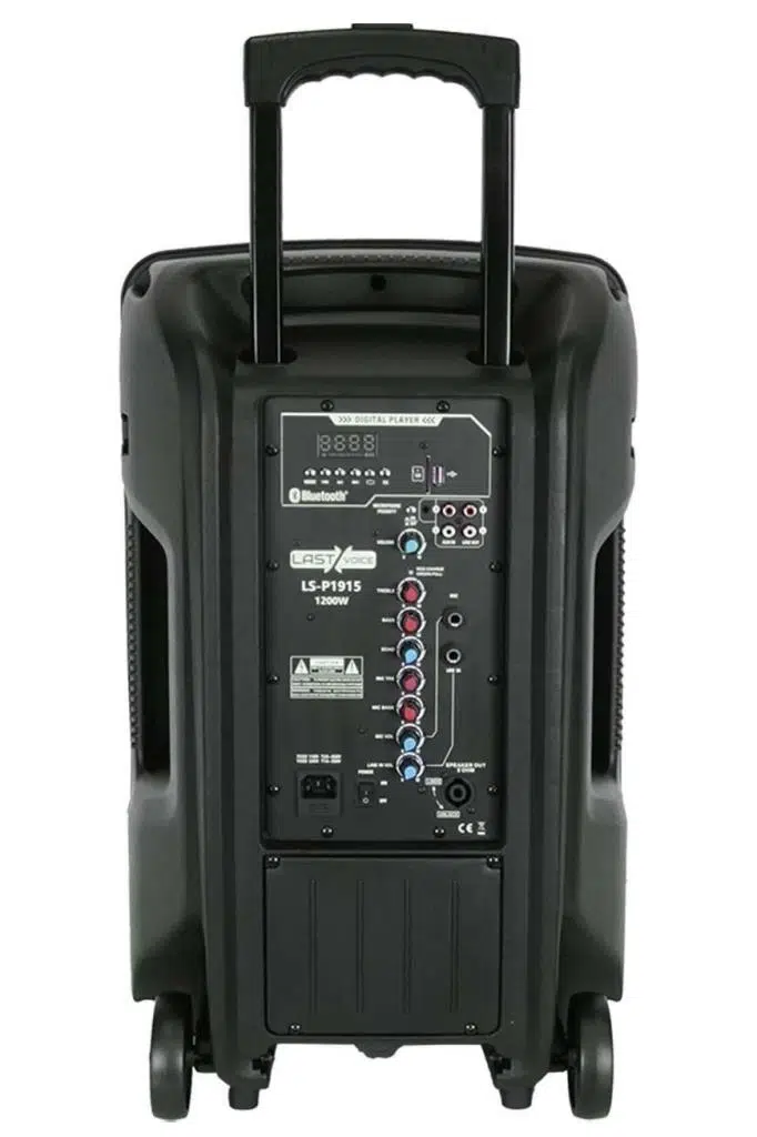 Lastvoice LS-P1915EX Portatif Taşınabilir 3 Mikrofonlu Seyyar Ses Sistemi 15 İNÇ 1200 WATT