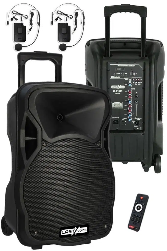 Lastvoice LS-P1915HH Portatif Taşınabilir 2'li Headset Mikrofonlu Seyyar Ses Sistemi 15 İNÇ 1200 WATT Lastvoice LS-P1915HH Portatif Taşınabilir 2'li Headset Mikrofonlu Seyyar Ses Sistemi 15 İNÇ 1200 WATT