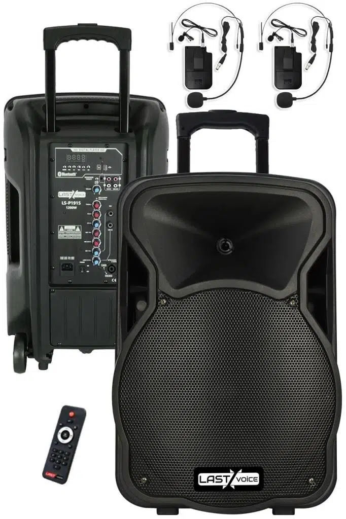Lastvoice LS-P1915HH Portatif Taşınabilir 2'li Headset Mikrofonlu Seyyar Ses Sistemi 15 İNÇ 1200 WATT Lastvoice LS-P1915HH Portatif Taşınabilir 2'li Headset Mikrofonlu Seyyar Ses Sistemi 15 İNÇ 1200 WATT