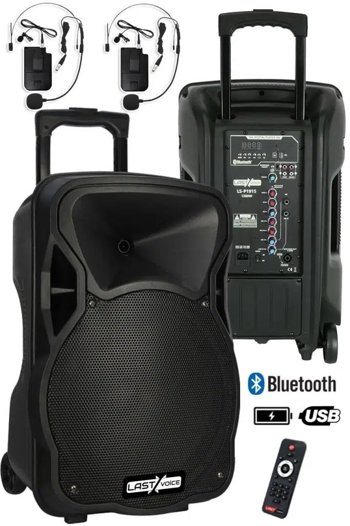Lastvoice LS-P1915HH Portatif Taşınabilir 2'li Headset Mikrofonlu Seyyar Ses Sistemi 15 İNÇ 1200 WATT Lastvoice LS-P1915HH Portatif Taşınabilir 2'li Headset Mikrofonlu Seyyar Ses Sistemi 15 İNÇ 1200 WATT