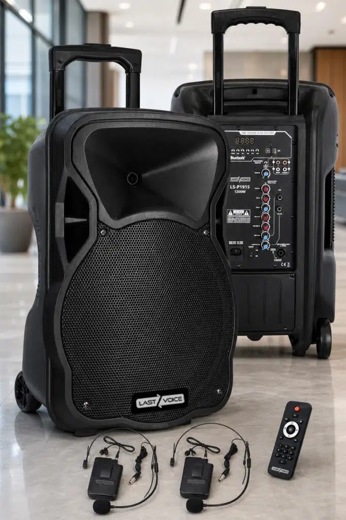 Lastvoice LS-P1915HH Portatif Taşınabilir 2'li Headset Mikrofonlu Seyyar Ses Sistemi 15 İNÇ 1200 WATT Lastvoice LS-P1915HH Portatif Taşınabilir 2'li Headset Mikrofonlu Seyyar Ses Sistemi 15 İNÇ 1200 WATT