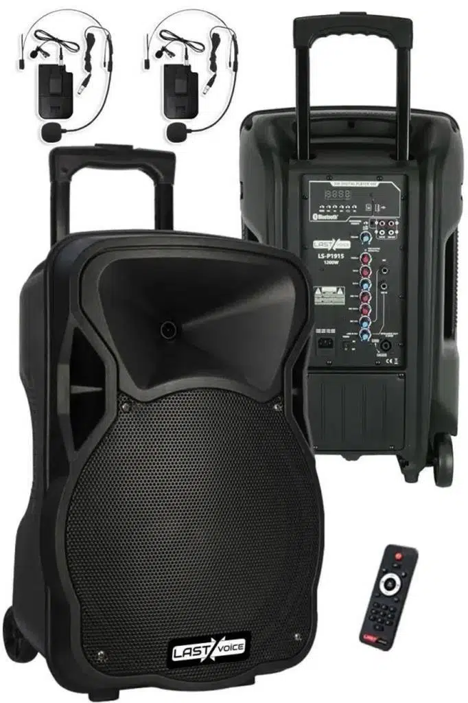 Lastvoice LS-P1915HH Portatif Taşınabilir 2'li Headset Mikrofonlu Seyyar Ses Sistemi 15 İNÇ 1200 WATT Lastvoice LS-P1915HH Portatif Taşınabilir 2'li Headset Mikrofonlu Seyyar Ses Sistemi 15 İNÇ 1200 WATT
