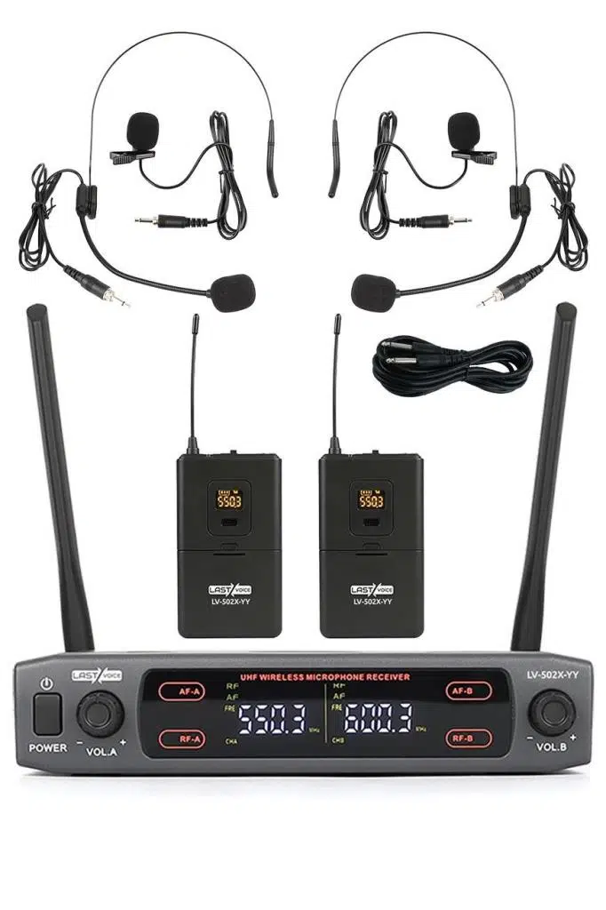 Lastvoice Lv-502H UHF Dijital 2x30 Kanal Çiftli Yaka Kafa Telsiz Kablosuz Mikrofon Lastvoice Lv-502H UHF Dijital 2x30 Kanal Çiftli Yaka Kafa Telsiz Kablosuz Mikrofon