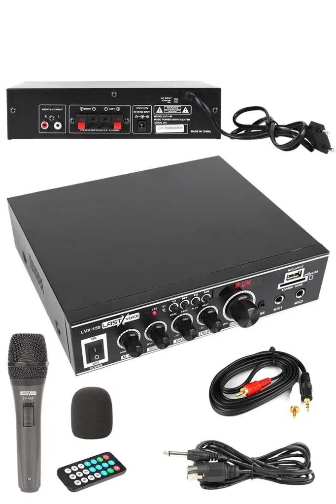 Lastvoice Lvx-150MİC Mikrofonlu Stereo Anfi Amfi 2x75 Watt Bluetooth Usb-Sd 220V/12V Lastvoice Lvx-150MİC Mikrofonlu Stereo Anfi Amfi 2x75 Watt Bluetooth Usb-Sd 220V/12V