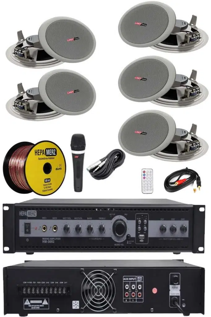 Lastvoice Maxx Paket-2 Tavan Hoparlörü ve 3 Bölgeli Anfi Ses Sistemi Paketi (Full Set)