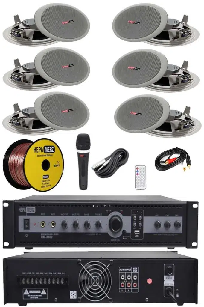 Lastvoice Maxx Paket-3 Tavan Hoparlörü ve 3 Bölgeli Anfi Ses Sistemi Paketi (Full Set)