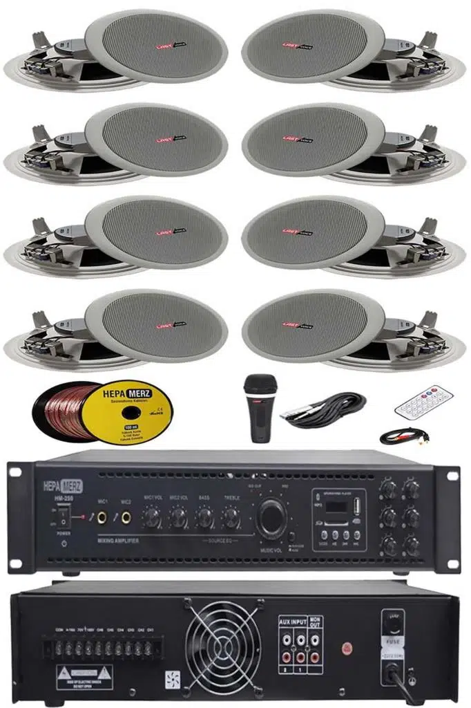 Lastvoice Maxx Paket-4 Tavan Hoparlörü ve 6 Bölgeli Anfi Ses Sistemi Paketi (Full Set)