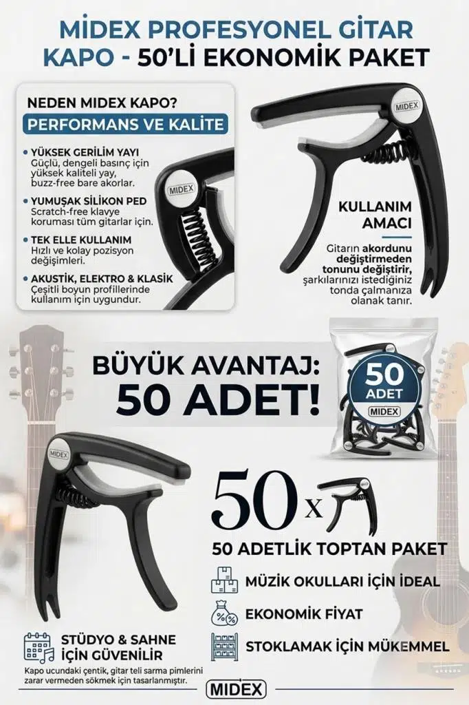 Lastvoice Midex LCT-90BK-50X Kapo 50'li Toptan Capo Gitar Bağlama Lastvoice Midex LCT-90BK-50X Kapo 50'li Toptan Capo Gitar Bağlama