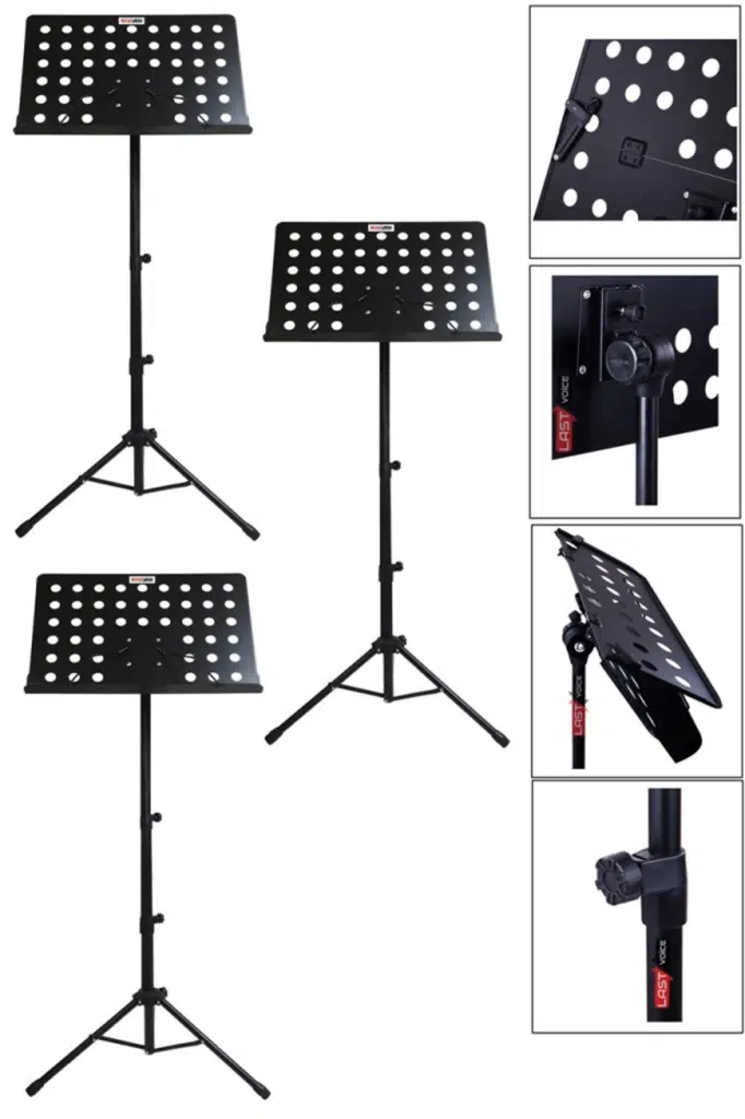Lastvoice NT-104-3X Şef Tipi Katlanır Nota Standı Sehpası (3LÜ Ekonomik Paket)