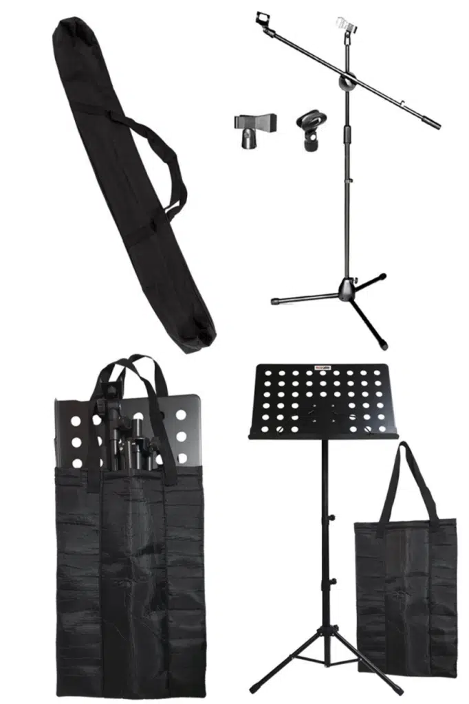 Lastvoice NT-104-MS06 Nota Standı Sehpası + Mikrofon Sehpası Paketi (Taşıma Çantaları Hediye)