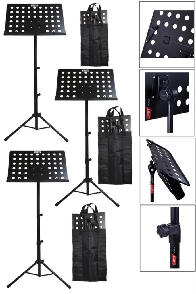 Lastvoice NT-104CS-3X Şef Tipi Katlanır Nota Standı Sehpası Taşıma Çantalı (3LÜ Ekonomik Paket)