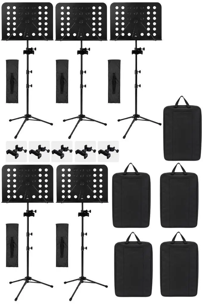 Lastvoice NT-106CS-5X Taşıma Çantalı 5'li Makaslı Tel Nota Sehpası Paketi