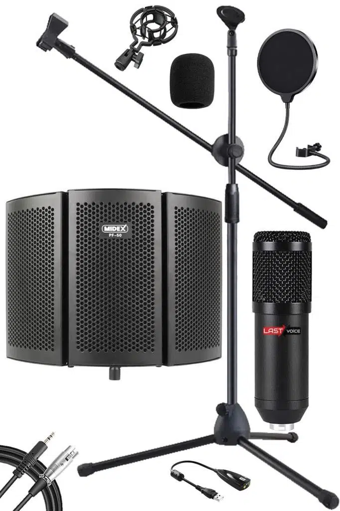 Lastvoice Pack Set-1 BM800 Mikrofon + Stand + Yalıtım Paneli + Filtre + Ses Kartı