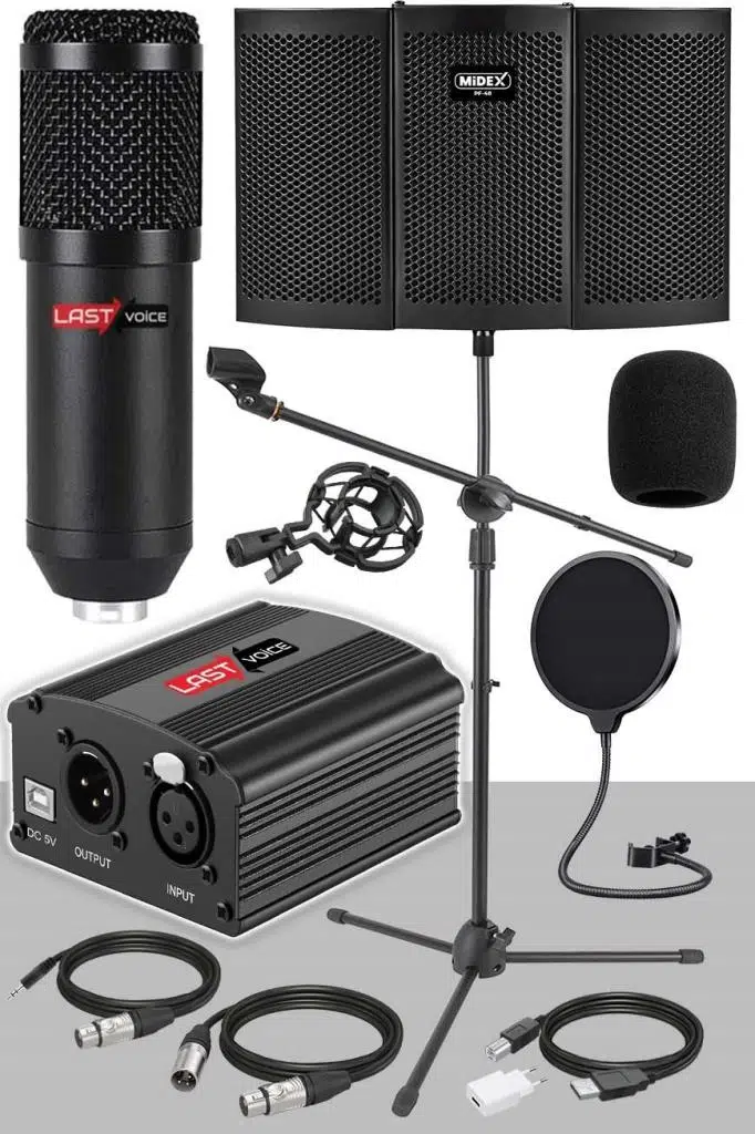 Lastvoice Pack Set-2 BM800 Mikrofon + Stand + Yalıtım Paneli + Filtre + Phantom Power