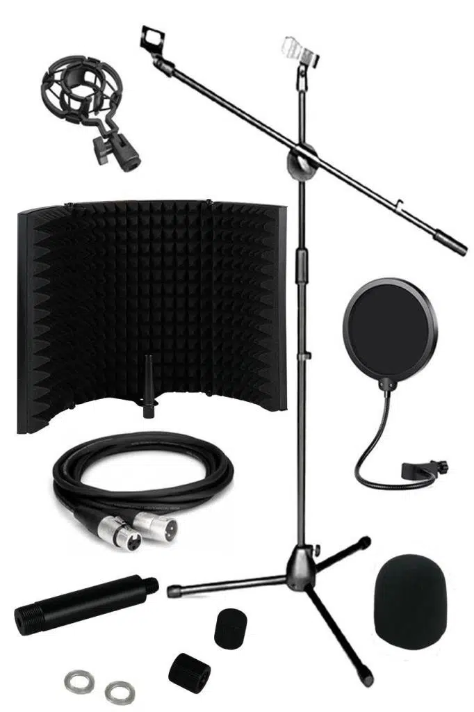 Lastvoice PF-50B Mikrofon Ses Yalıtım Paneli + Stand Kablo Filtre Seti