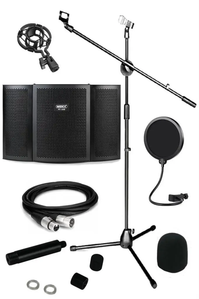 Lastvoice PF-50B Mikrofon Ses Yalıtım Paneli + Stand Kablo Filtre Seti
