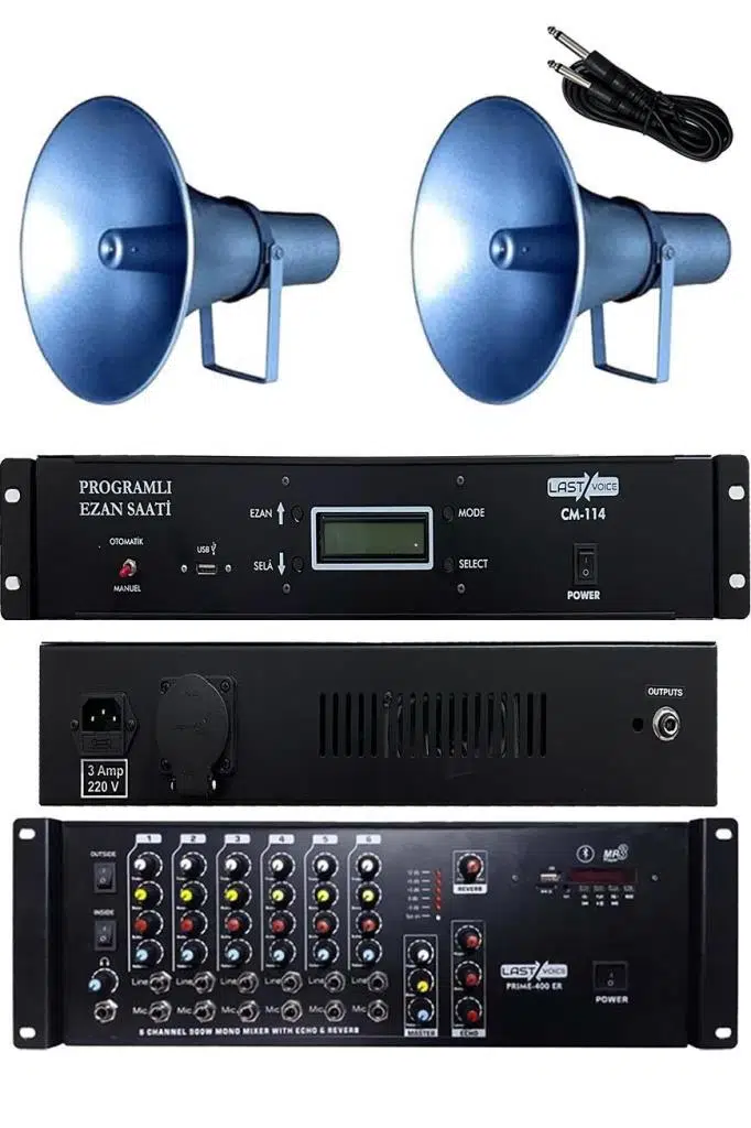 Lastvoice Prime-400EZN Set-2 Ezan Anfisi Hoparlörü Cami Amfili Ezanmatik Seti Lastvoice Prime-400EZN Set-2 Ezan Anfisi Hoparlörü Cami Amfili Ezanmatik Seti