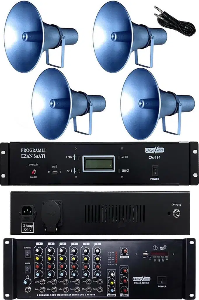 Lastvoice Prime-400EZN Set-3 Ezan Anfisi Hoparlörü Cami Amfili Ezanmatik Seti Lastvoice Prime-400EZN Set-3 Ezan Anfisi Hoparlörü Cami Amfili Ezanmatik Seti