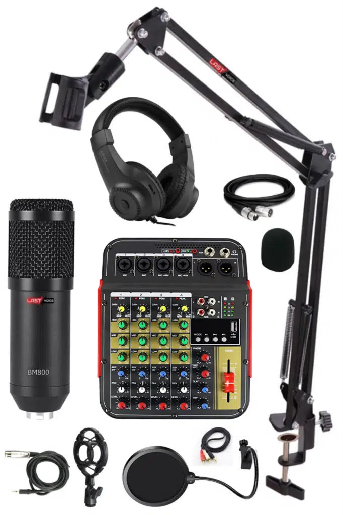 Lastvoice Rec Paket-2 BM800 Mikrofon Phantomlu Mikser Kulaklık Stand Filtre Set Lastvoice Rec Paket-2 BM800 Mikrofon Phantomlu Mikser Kulaklık Stand Filtre Set