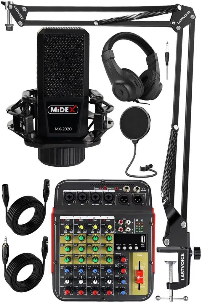 Lastvoice Rec Paket-3 Stüdyo Kayıt Paketi MX-2020 Mikrofon Phantomlu Mikser Kulaklık Stand Filtre Lastvoice Rec Paket-3 Stüdyo Kayıt Paketi MX-2020 Mikrofon Phantomlu Mikser Kulaklık Stand Filtre