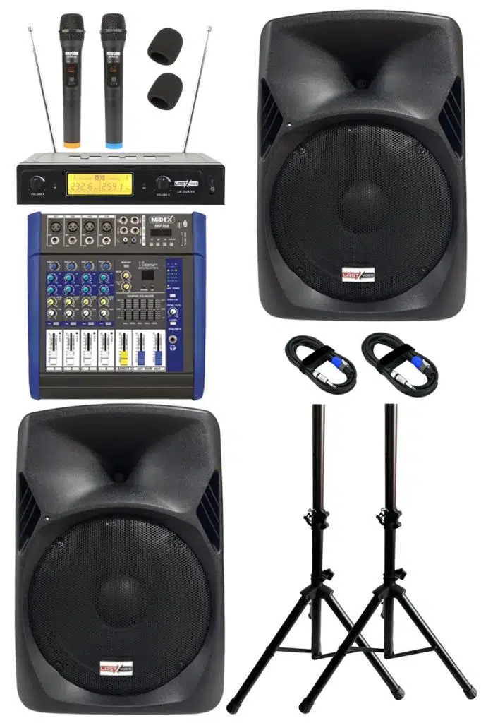 Lastvoice School Paket-1 Okul Tören Ses Sistemi Full Set (Hoparlör Anfi Mikrofon Stand)
