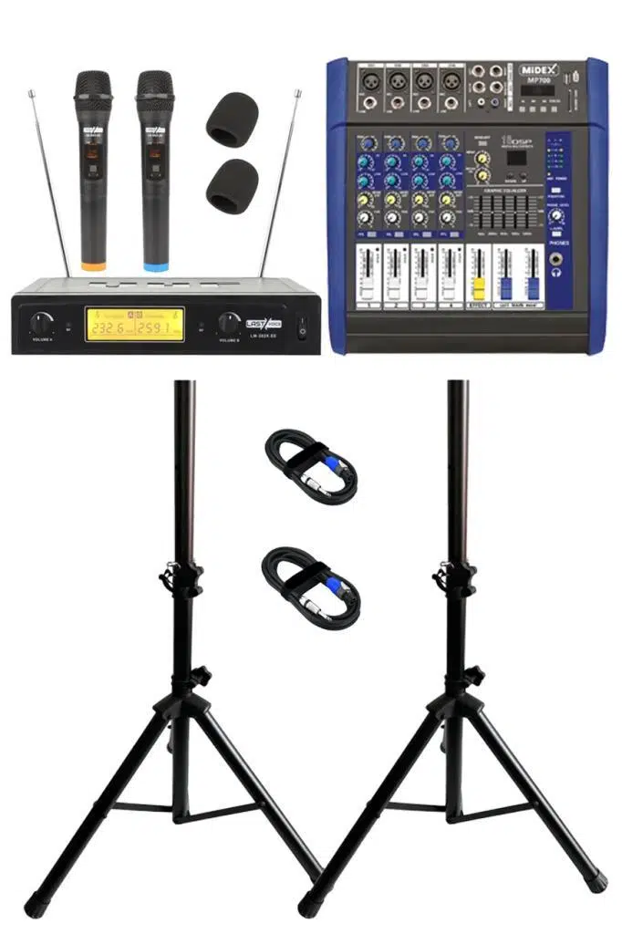 Lastvoice School Paket-1 Okul Tören Ses Sistemi Full Set (Hoparlör Anfi Mikrofon Stand)