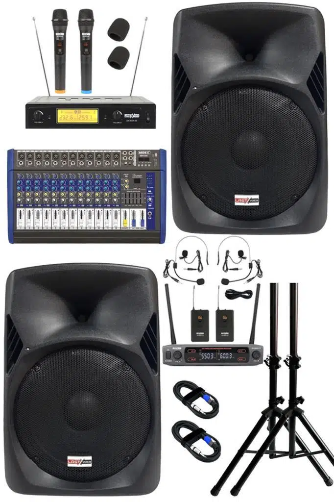 Lastvoice School Paket-2 Okul Tören Ses Sistemi Full Set (Hoparlör Anfi Mikrofon Stand)