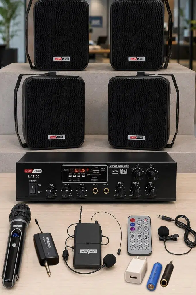 Lastvoice Soft Black Plus Paket-3 Hoparlör ve Anfi Mağaza Ses Sistemi 