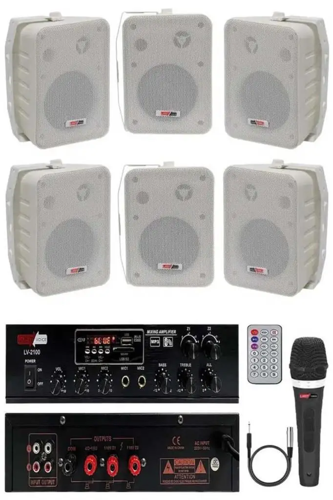 Lastvoice Soft Paket-4 Hoparlör Anfi Mikrofon Mağaza Ses Sistemi