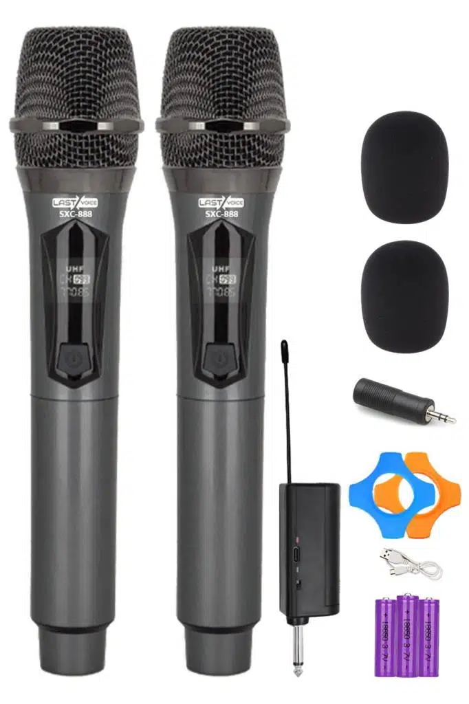 Lastvoice SXC-888E Şarjlı ÇİFTLİ EL Telsiz Kablosuz Mikrofon Seti