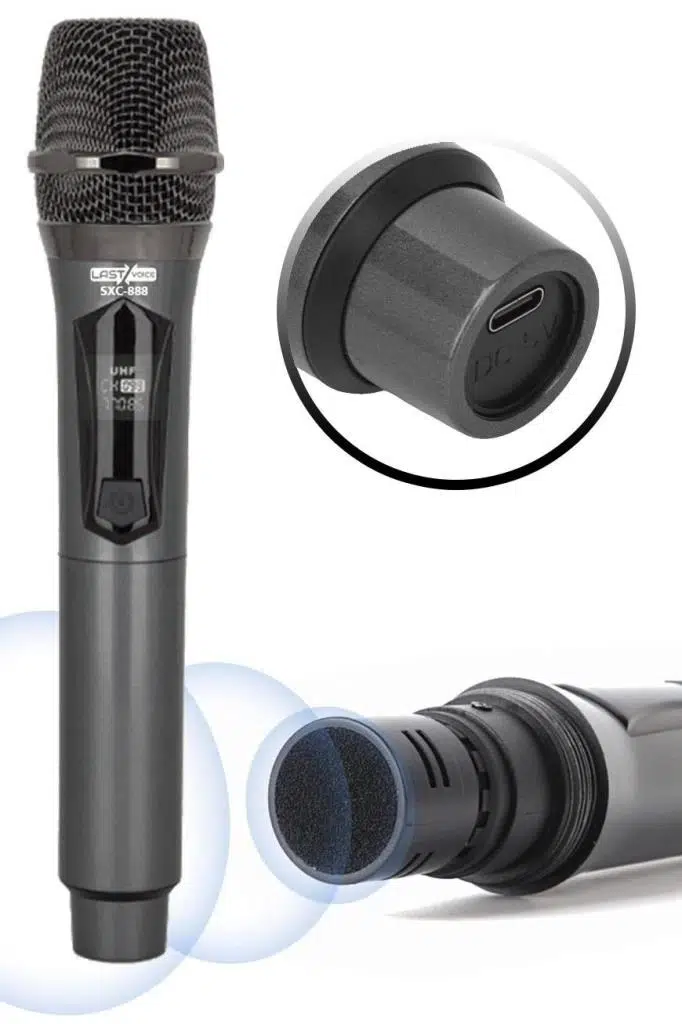 Lastvoice SXC-888E Şarjlı ÇİFTLİ EL Telsiz Kablosuz Mikrofon Seti