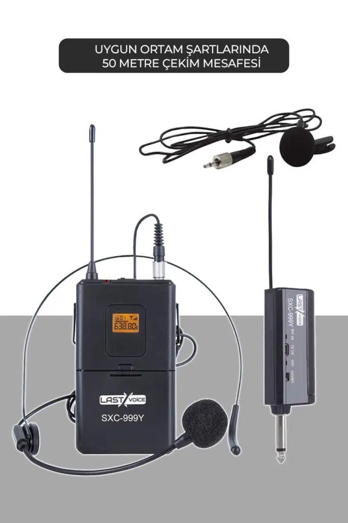 Lastvoice SXC-999Y Şarjlı Telsiz Kablosuz Headset Yaka Mikrofonu (UHF Sabit Kanal) Lastvoice SXC-999Y Şarjlı Telsiz Kablosuz Headset Yaka Mikrofonu (UHF Sabit Kanal)