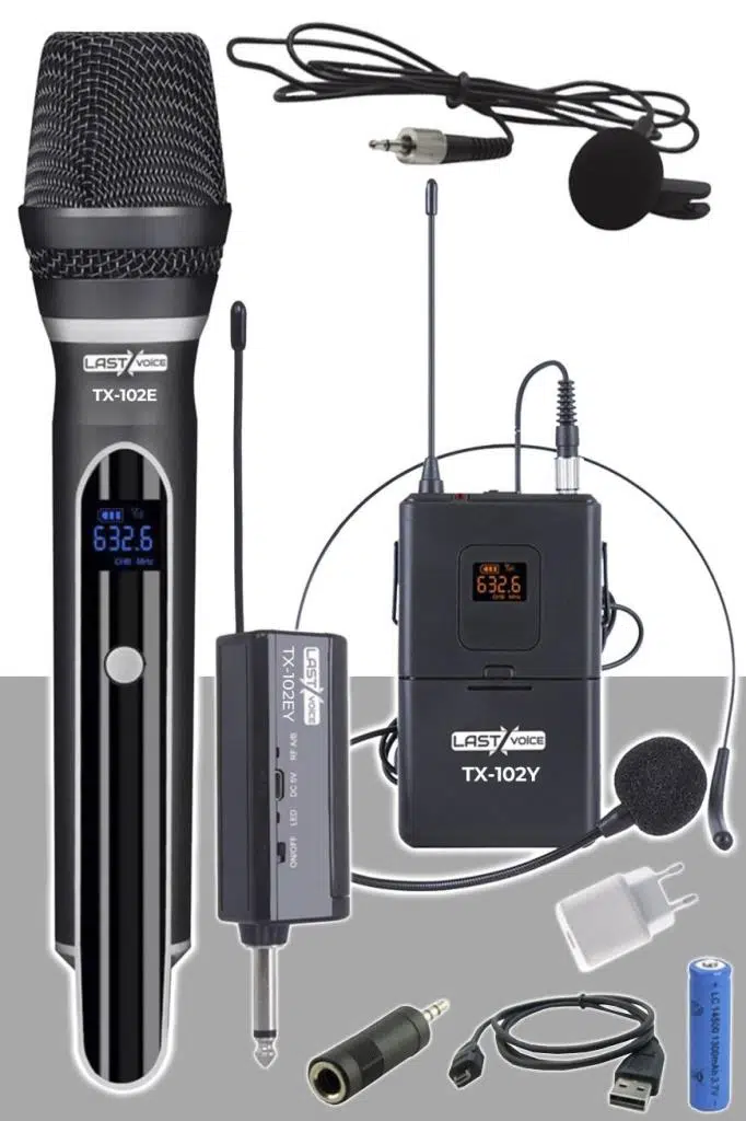 Lastvoice Tx-102EY Şarjlı EL Yaka Headset Kablosuz Mikrofon Seti UHF Lastvoice Tx-102EY Şarjlı EL Yaka Headset Kablosuz Mikrofon Seti UHF