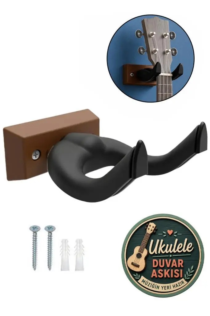 Lastvoice UKL-666BRW Kaliteli Ukulele Duvar Askısı Standı Aparatı Kahve