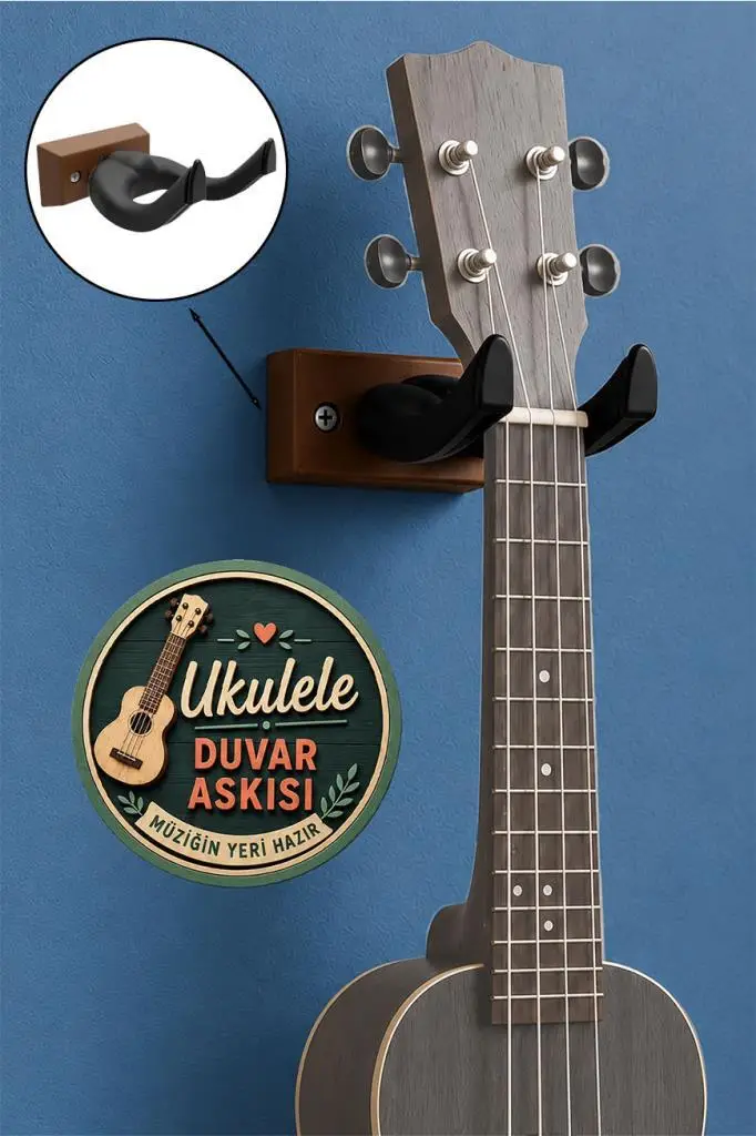 Lastvoice UKL-666BRW Kaliteli Ukulele Duvar Askısı Standı Aparatı Kahve