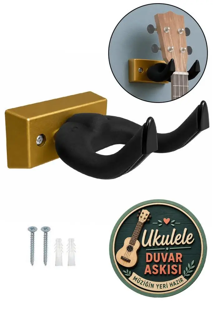 Lastvoice UKL-666GLD Kaliteli Ukulele Duvar Askısı Standı Aparatı Altın