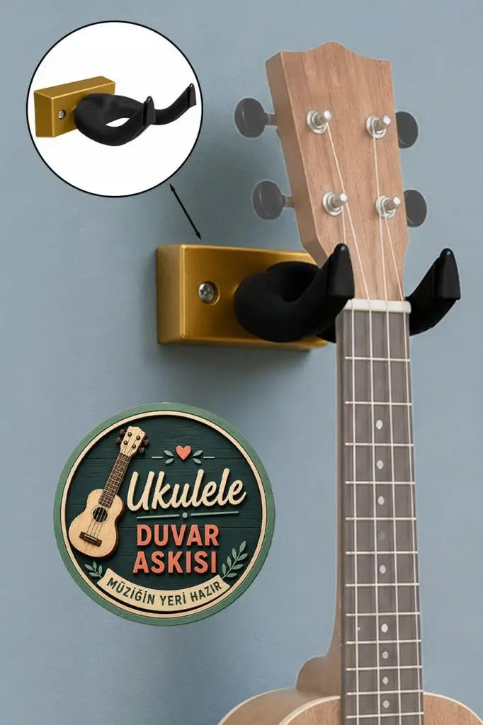 Lastvoice UKL-666GLD Kaliteli Ukulele Duvar Askısı Standı Aparatı Altın
