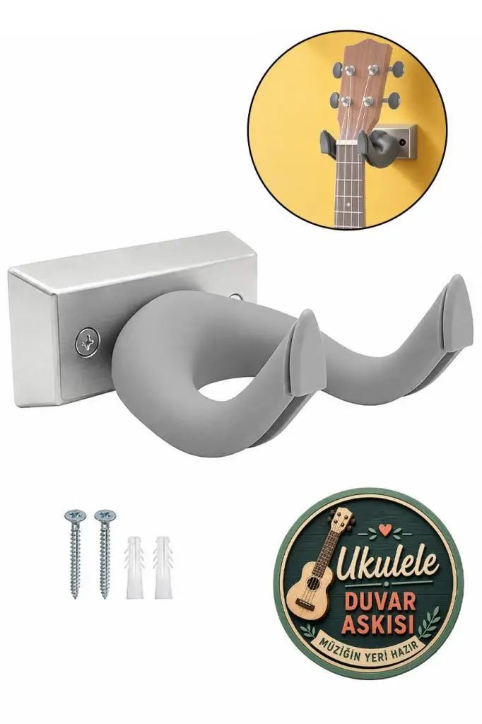Lastvoice UKL-666GRY Kaliteli Ukulele Duvar Askısı Standı Aparatı Gri