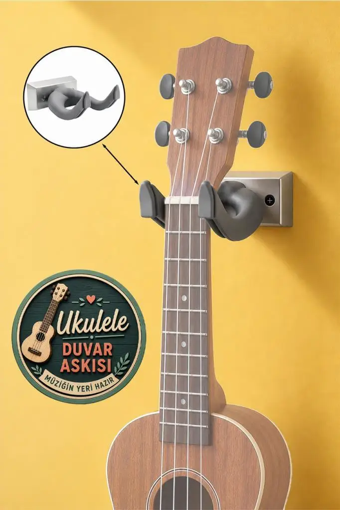 Lastvoice UKL-666GRY Kaliteli Ukulele Duvar Askısı Standı Aparatı Gri