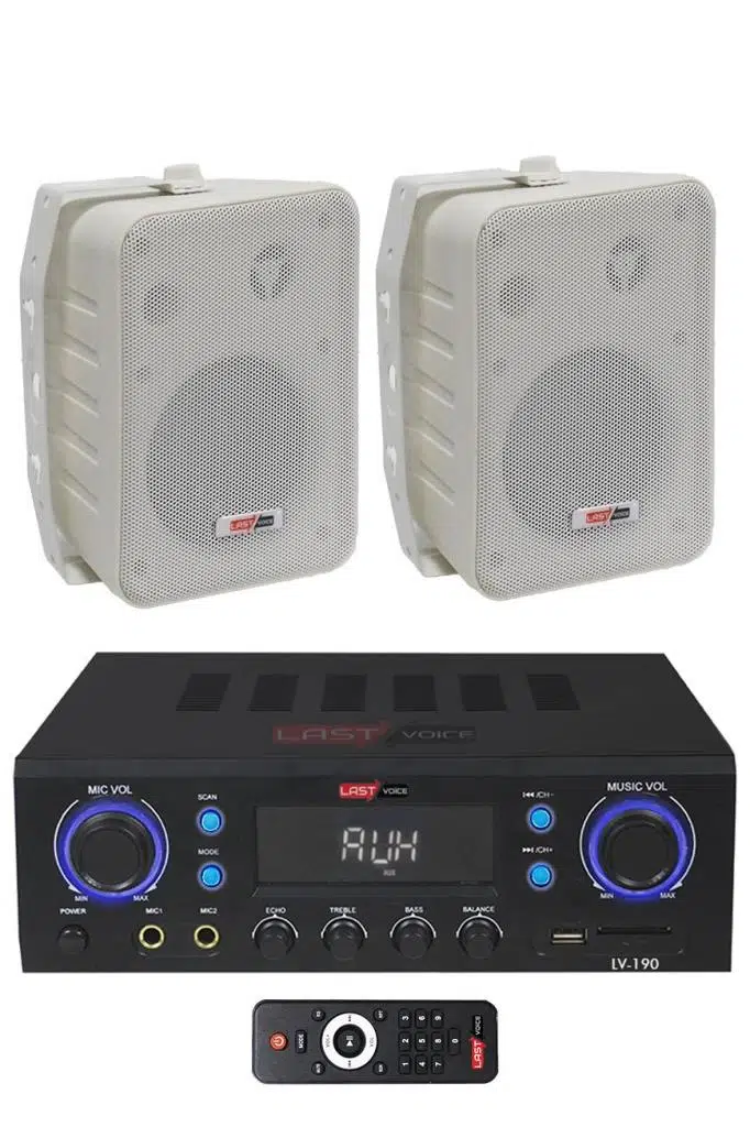 Lastvoice Wall Small Paket-1 Hoparlör ve Anfi Ses Sistemi Seti (1 ANFİ + 2 HOPARLÖR) Lastvoice Wall Small Paket-1 Hoparlör ve Anfi Ses Sistemi Seti (1 ANFİ + 2 HOPARLÖR)