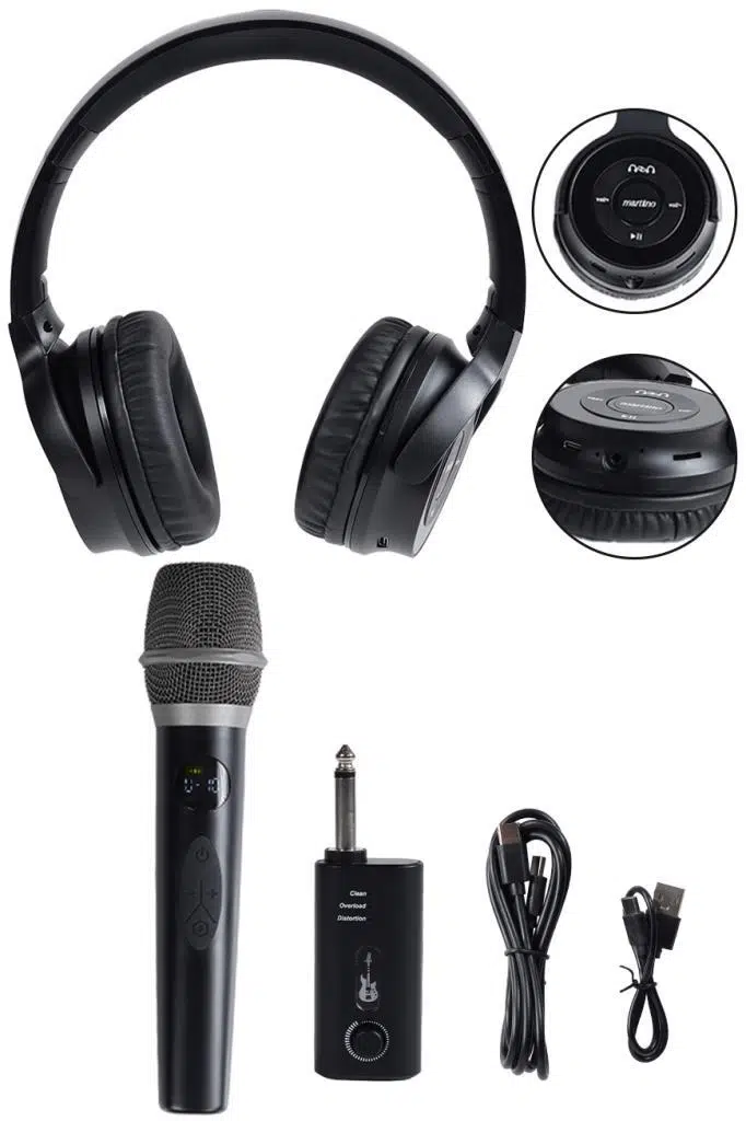 Martino MT-412 Kablosuz Mikrofon Referans Kulaklık Karaoke ve Pratik Seti Distortion TWS Özellikli Martino MT-412 Kablosuz Mikrofon Referans Kulaklık Karaoke ve Pratik Seti Distortion TWS Özellikli