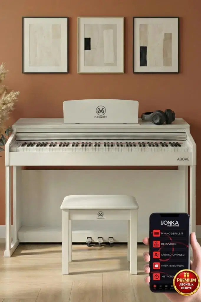 Maxword ABOVE Yüksek Kaliteli Hammer Action 88 Tuşlu Dijital Piyano (Beyaz) Maxword ABOVE Yüksek Kaliteli Hammer Action 88 Tuşlu Dijital Piyano (Beyaz)