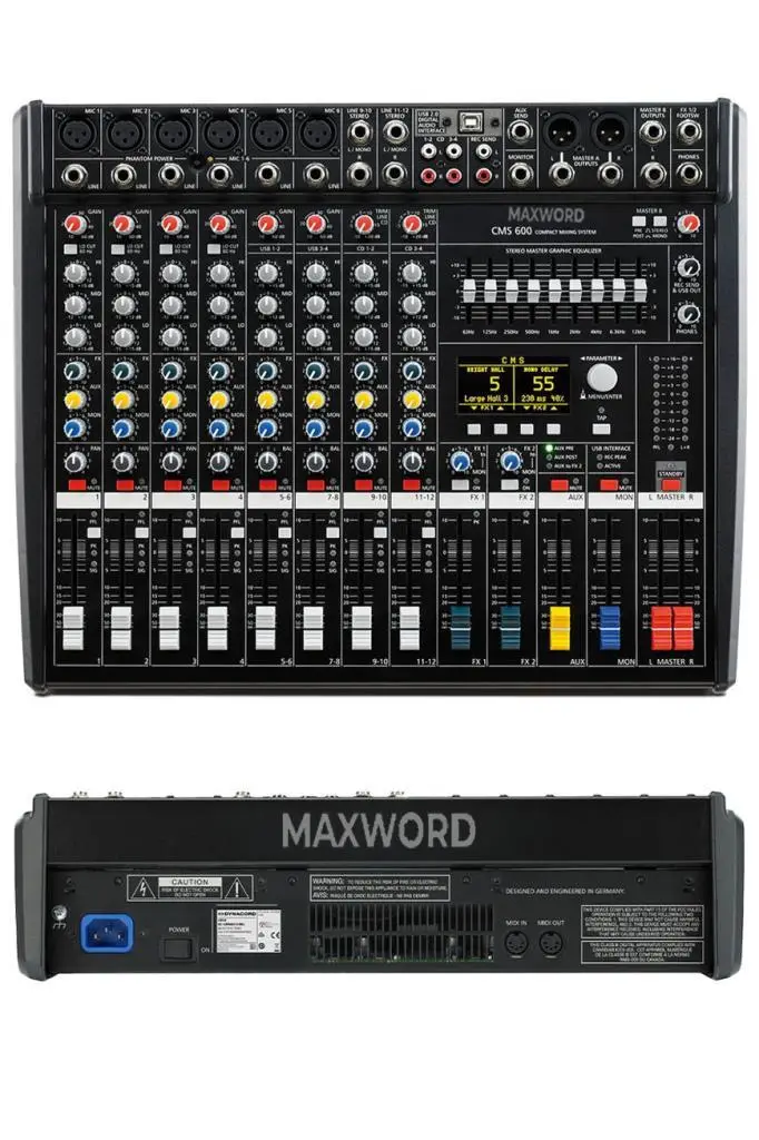 Maxword CMS 600-3 Mixer 8 Kanal Analog Kompakt Power Mikser