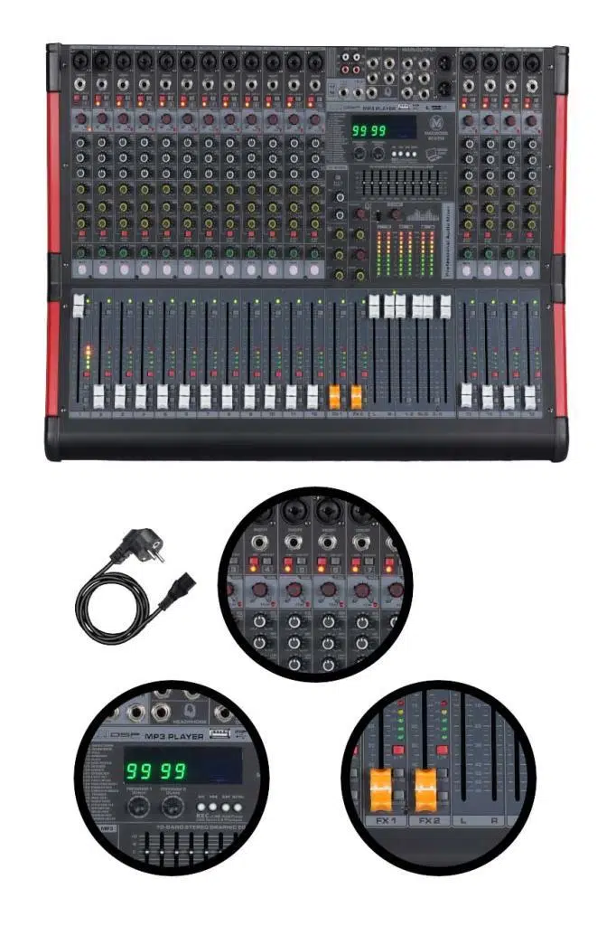 Maxword DC16-PRO 2x99 DSP Efekt Ses Mikseri 16 Kanal Deck Mixer Maxword DC16-PRO 2x99 DSP Efekt Ses Mikseri 16 Kanal Deck Mixer